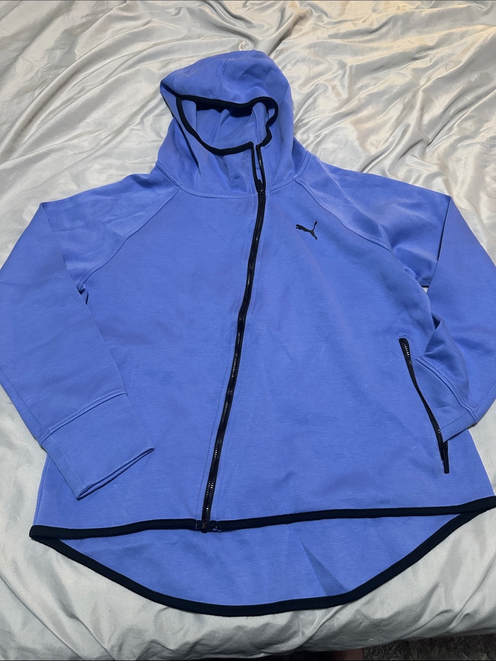 Puma Lavender Full-Zip Hoodie with Black Trim